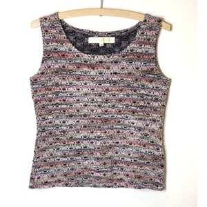 Bette Paige Knit Sleeveless Top Womens Medium Stretch Boucle USA Made 90s Y2K
